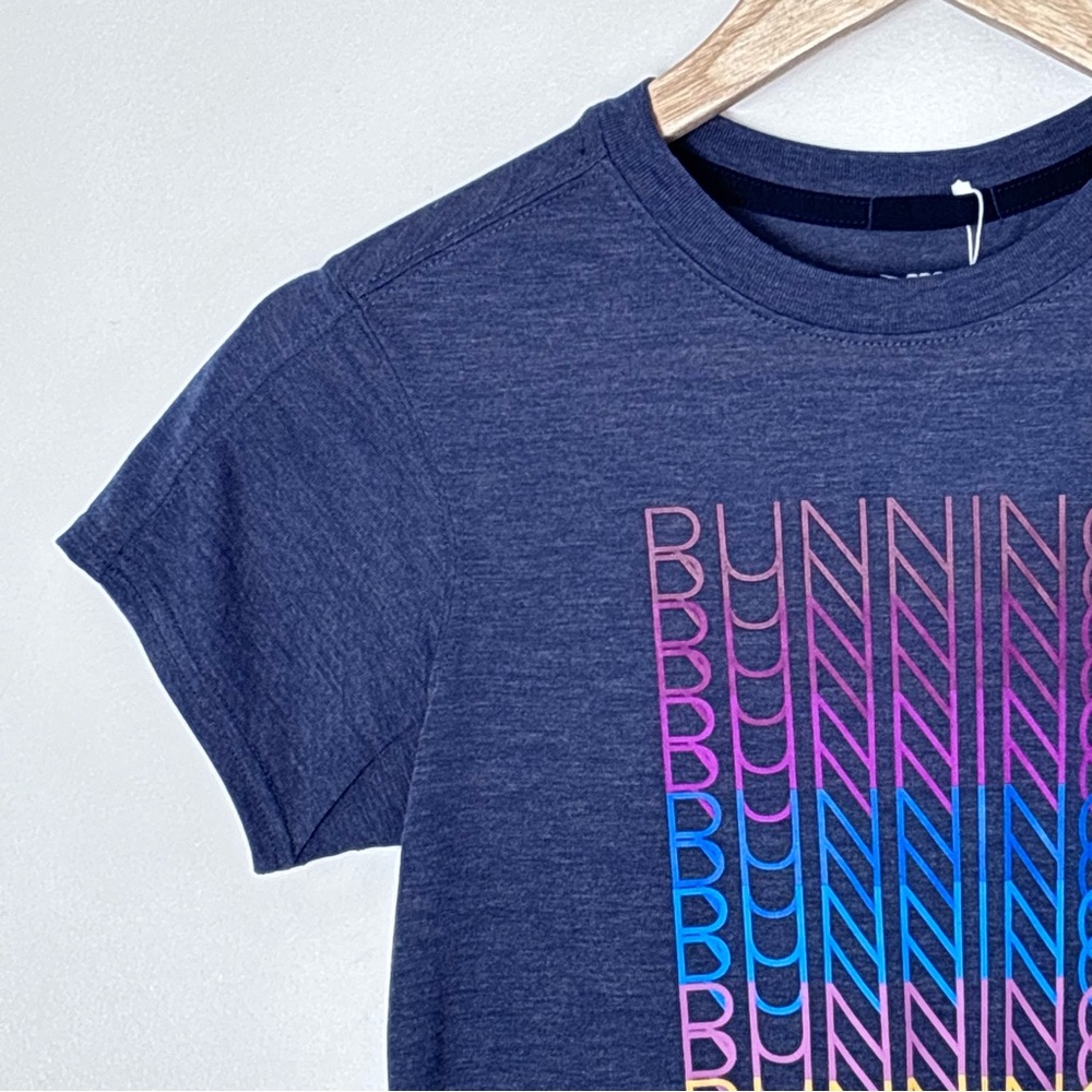 Brooks Running Distance Graphic TShirt Size XS NEW Short Sleeves Heather Navy - Picture 3 of 11